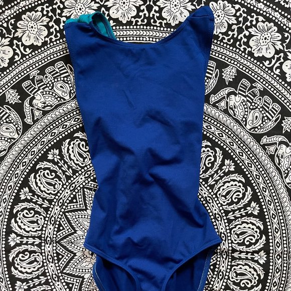 Capezio Blue/ Turquoise Leotard with strappy back Size A16 (large 12-14) - Picture 1 of 4